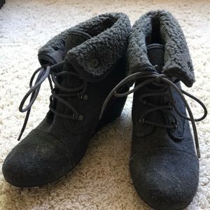 Blowfish Grey Fur Trim Booties